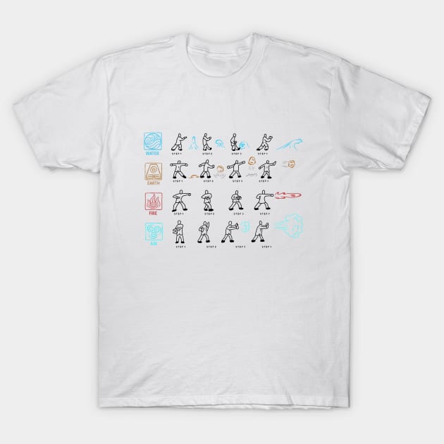 How to bend elements T-Shirt by RuneSlays